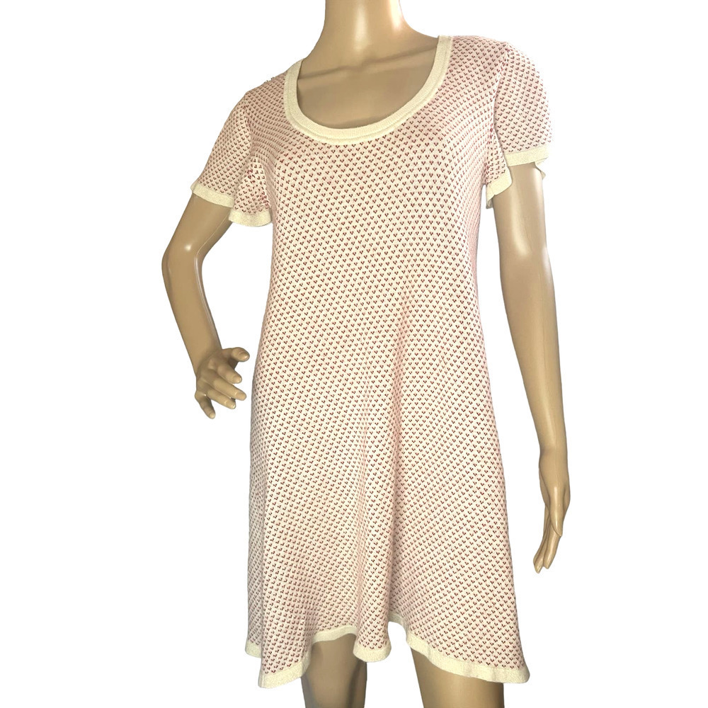 Shipley Halmos Womens Cashmere Fit‎ & Flare Hearts Sweater Dress Size Small
